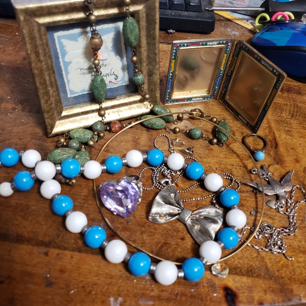 Estate Jewelry Lot HUGE Heart Ring Bow Tie Mudd Watch